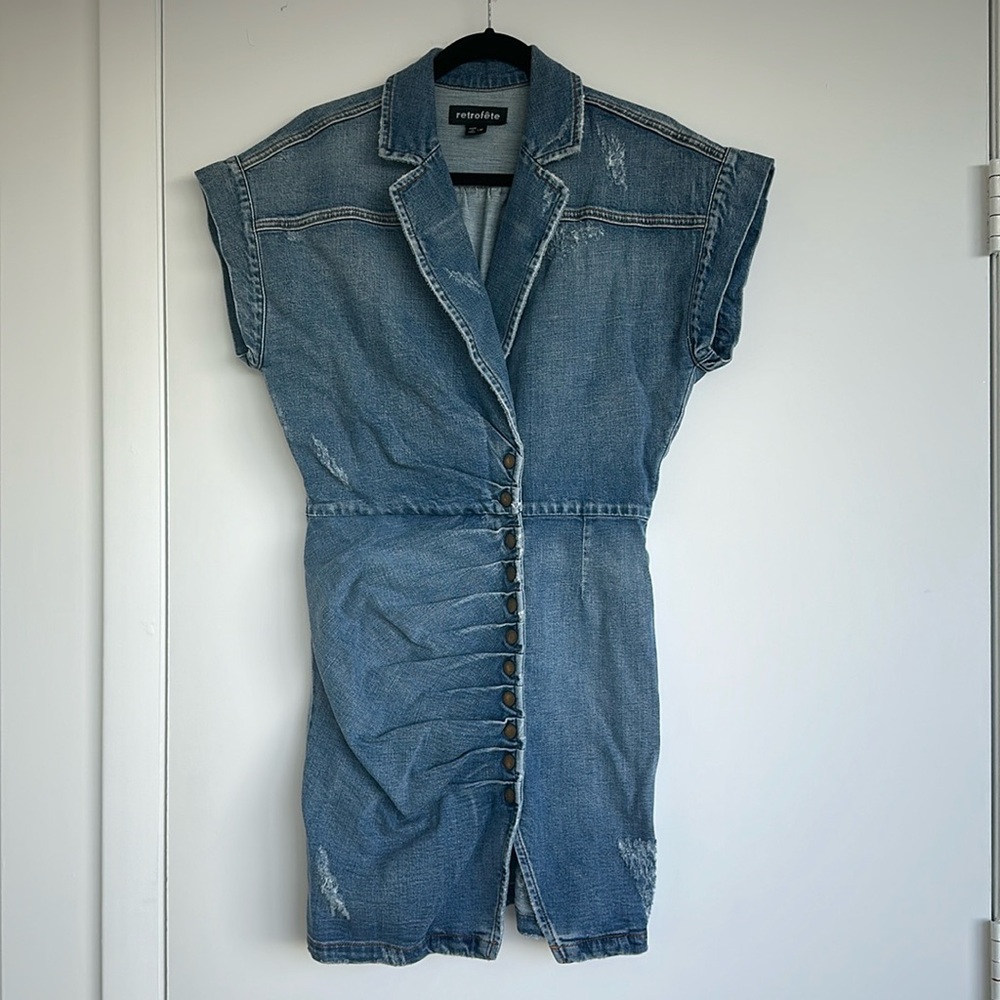 RETROFÊTE DENIM DRESS IN EXCELLENT CONDITION SIZE M